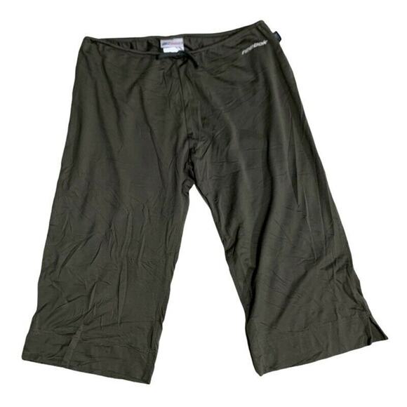 Reebok Hydromove Womens Activewear Capri Cropped Pants Green Drawstring M - Picture 1 of 6
